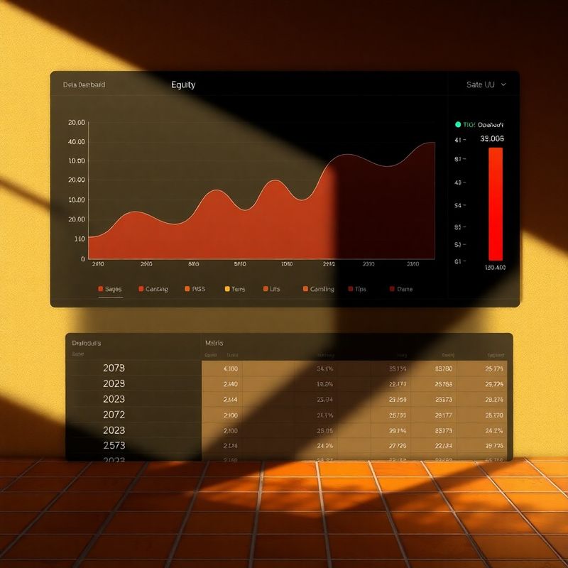 Curva de equity y métricas estadísticas sobre fondo oscuro